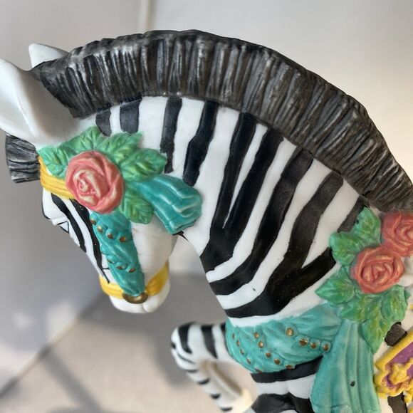 VTG 1992 San Francisco Music Box  Carousel Zebra  Wind Up Music Box - Picture 6 of 15